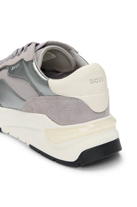 Skylar leather trainers - Medium Grey