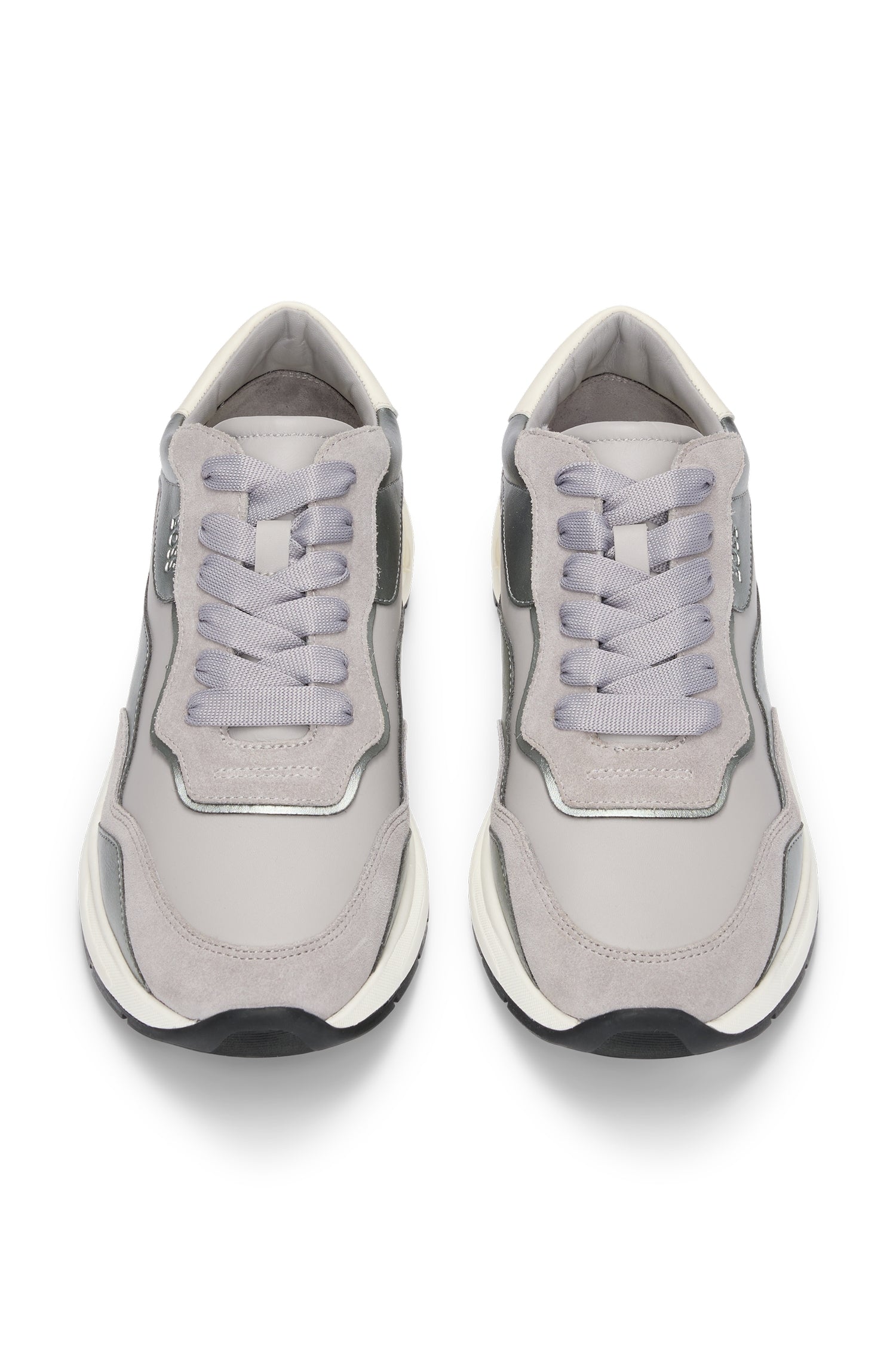 Skylar leather trainers - Medium Grey