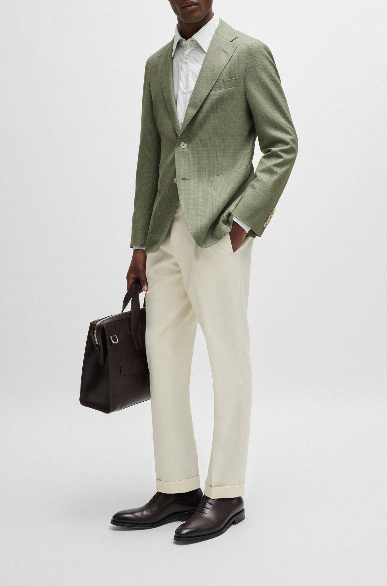 Veste de costume Heston en laine - Open Green