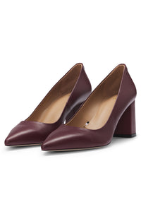 Janet leather court shoes - Dark Red