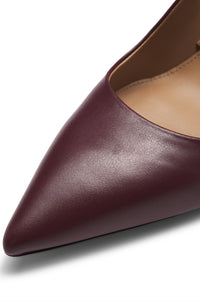 Janet leather court shoes - Dark Red