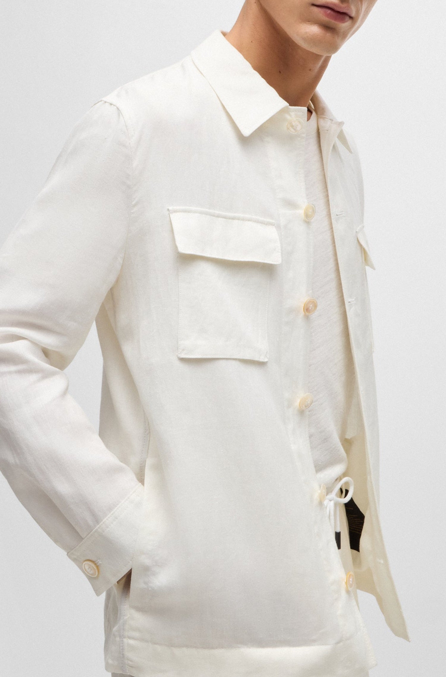 Blazer Corvin en lin - White