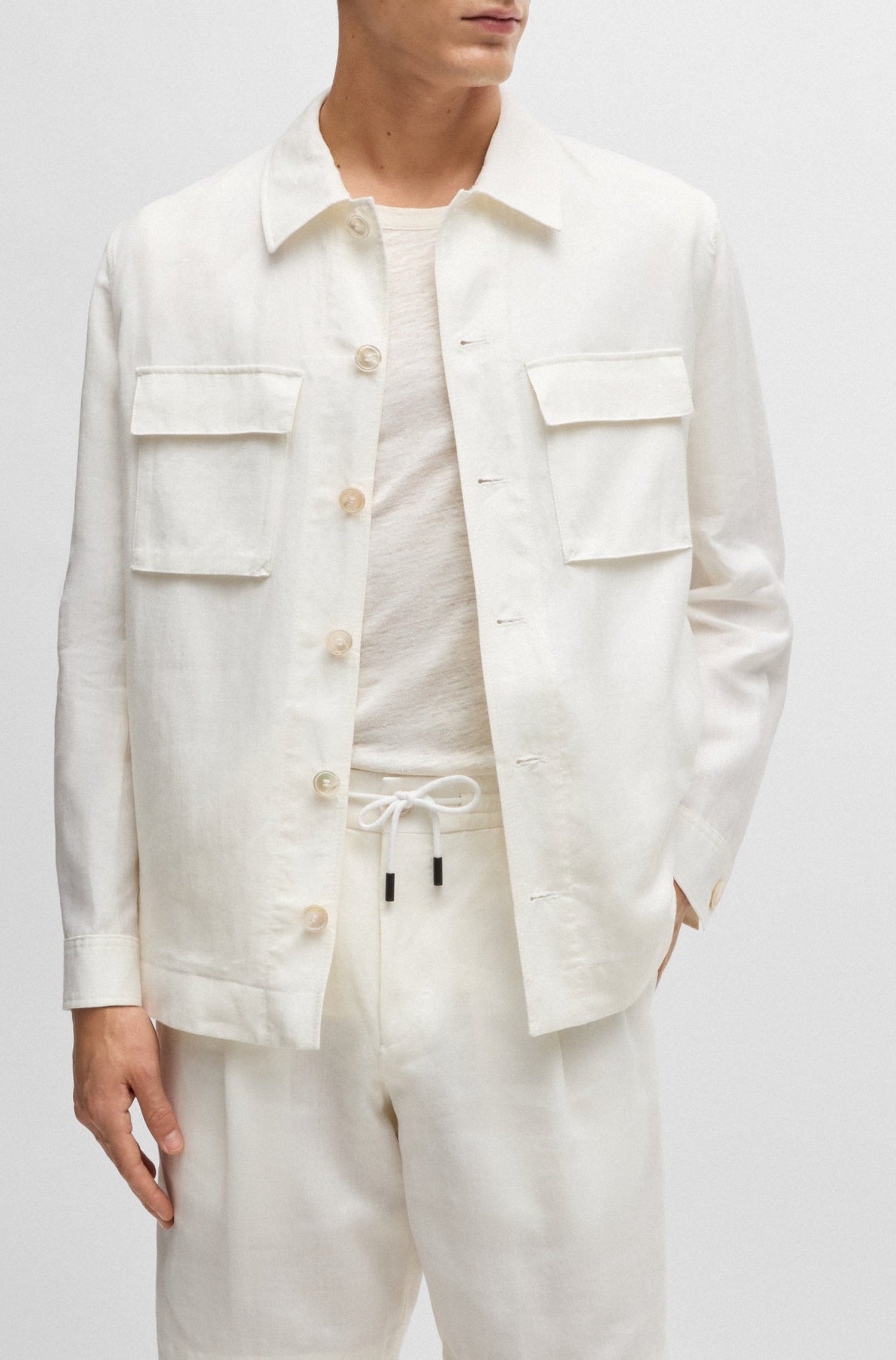 Blazer Corvin en lin - White