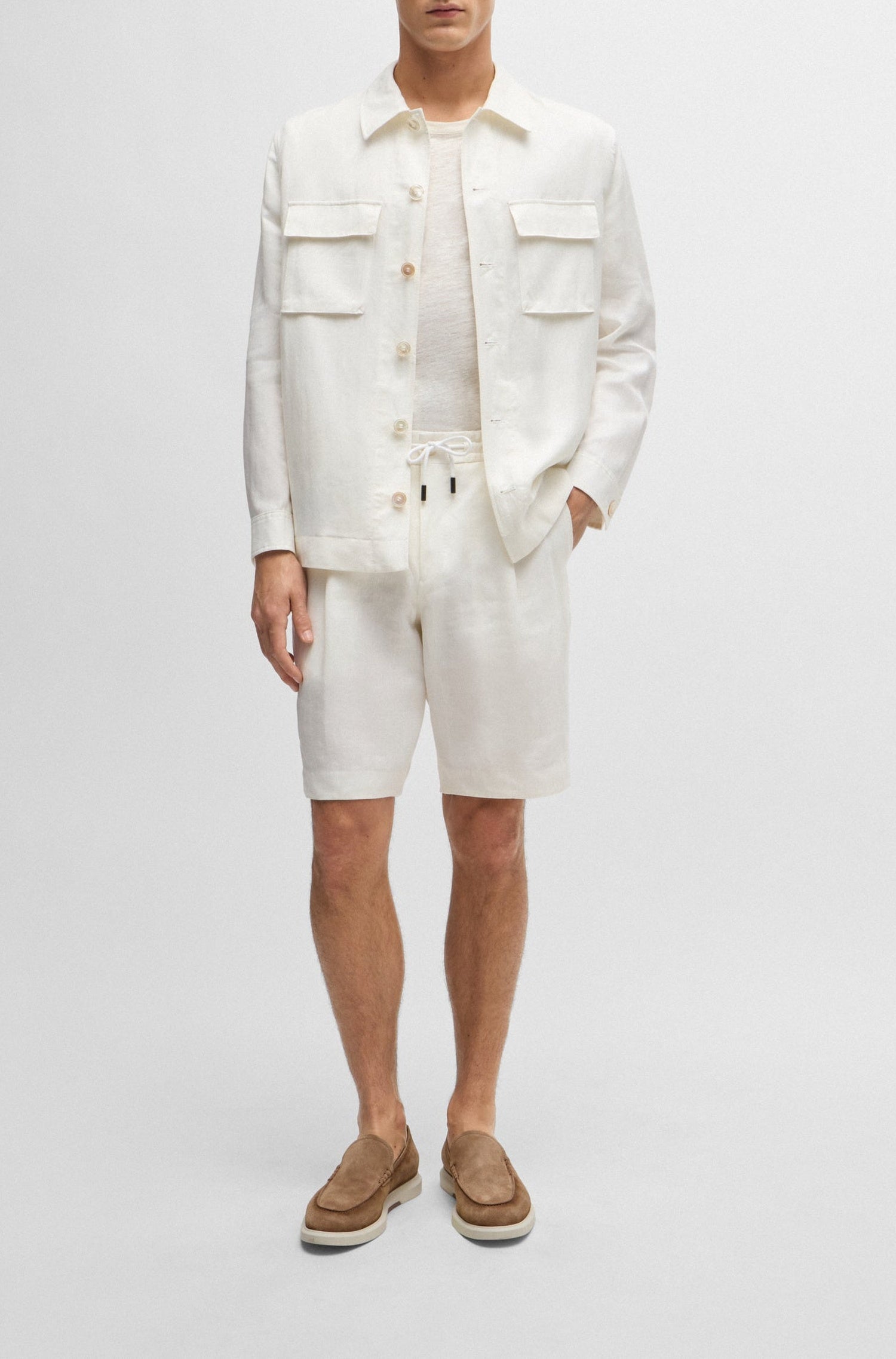Short Peetl en lin - White