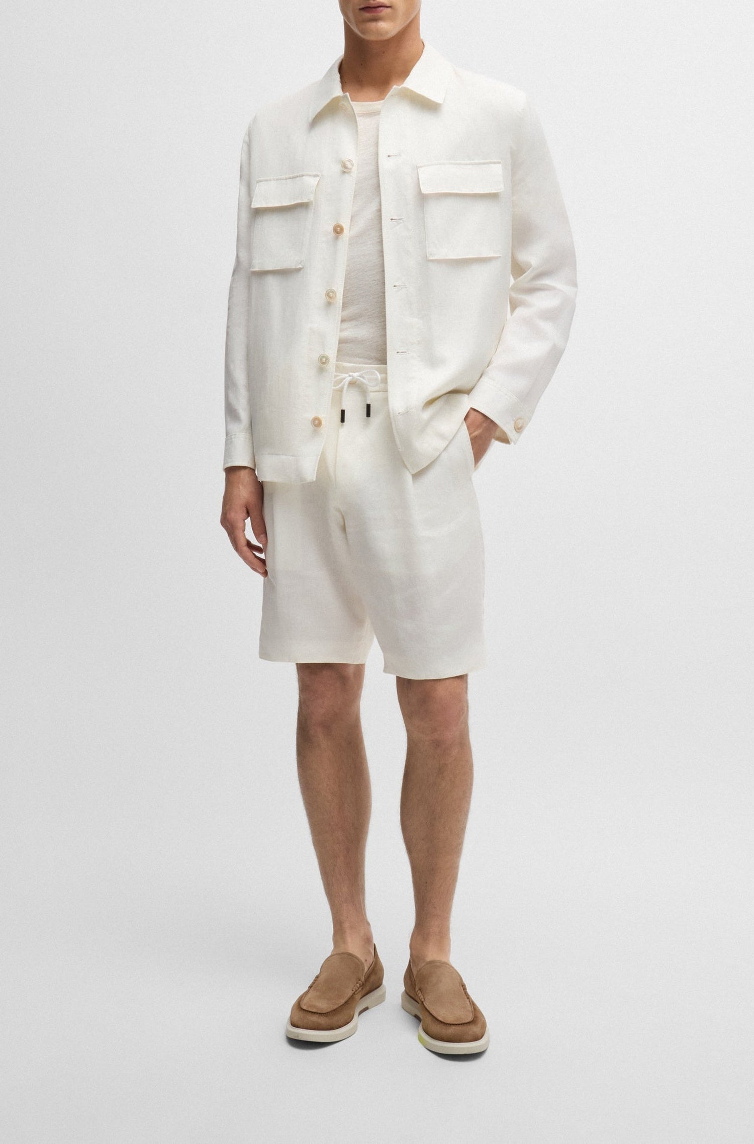 Tesar linen & silk T-shirt - Natural