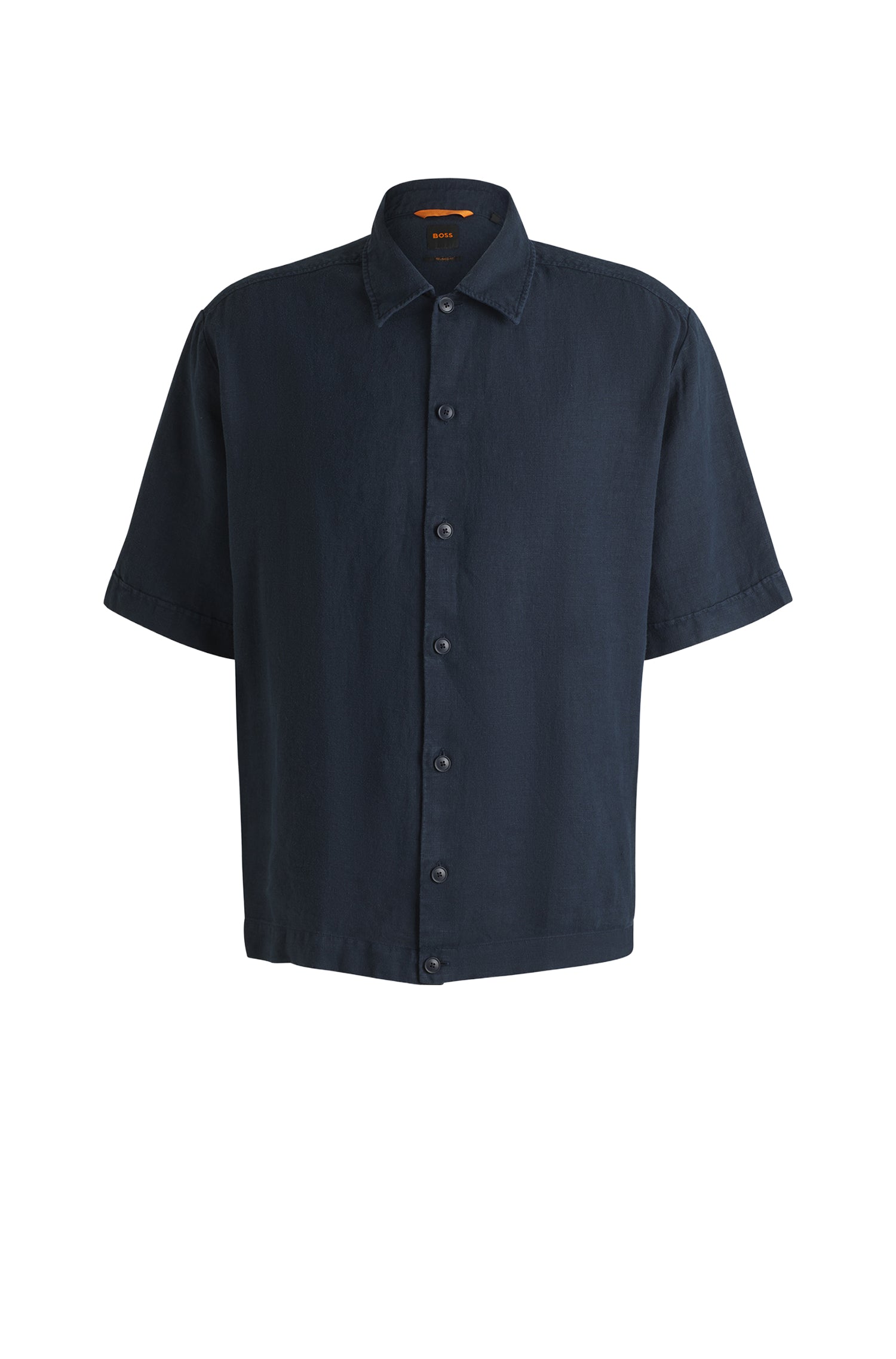 Chemise Lapoully à manches courtes en lin - Dark Blue