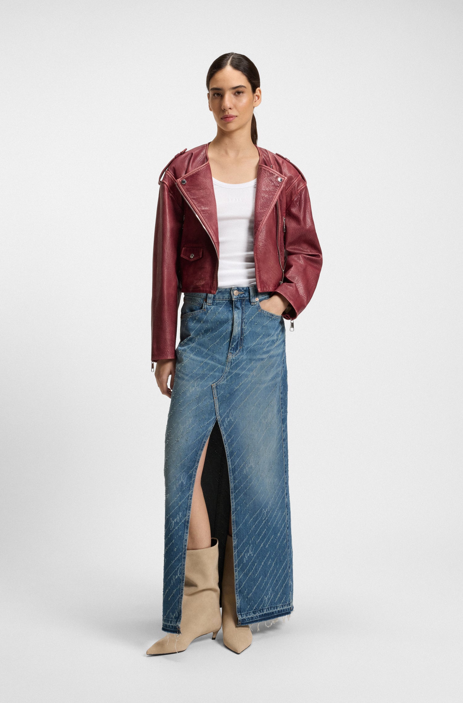 MEDIUM BLUE // CASUAL SKIRTS C_ DNM LONG SKIRT