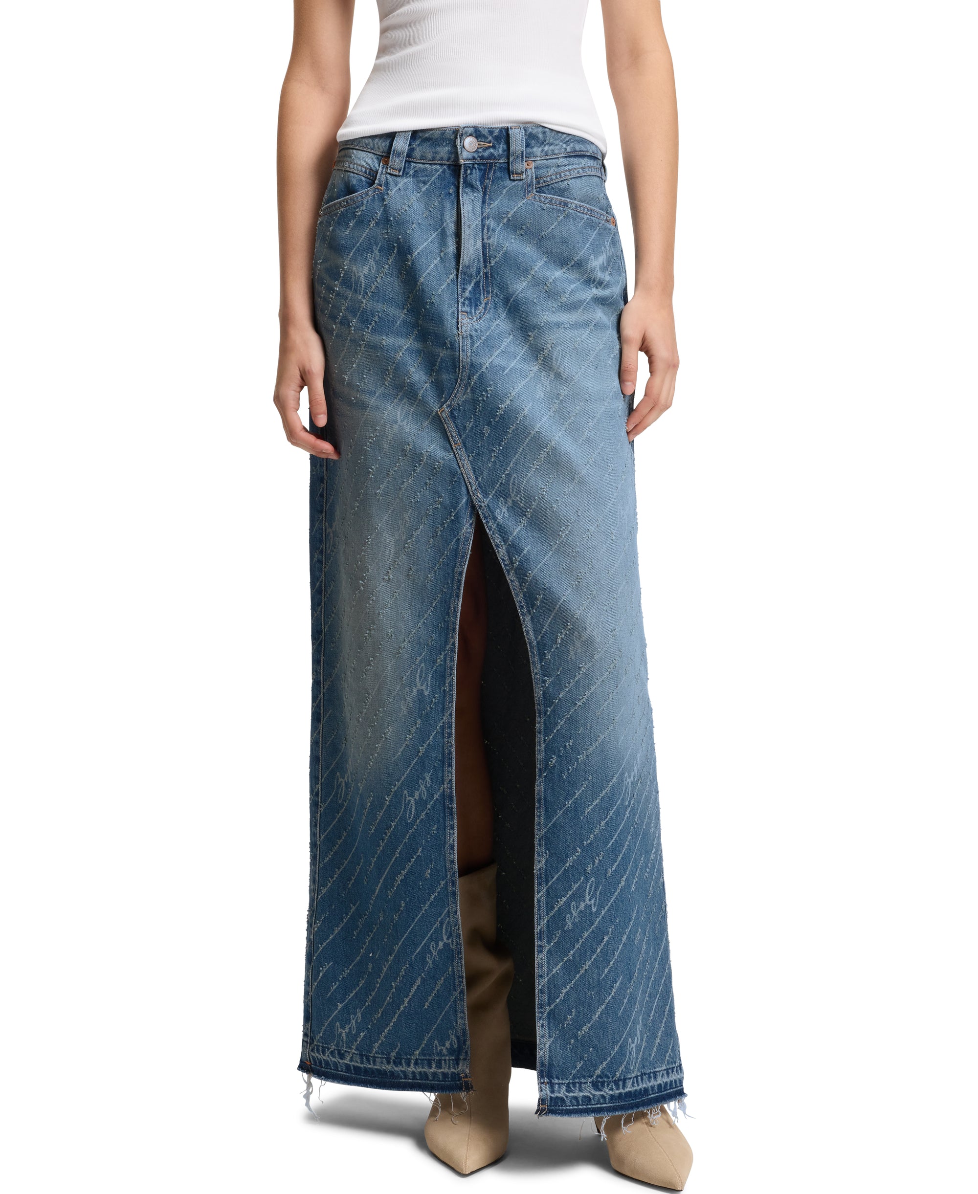 MEDIUM BLUE // CASUAL SKIRTS C_ DNM LONG SKIRT