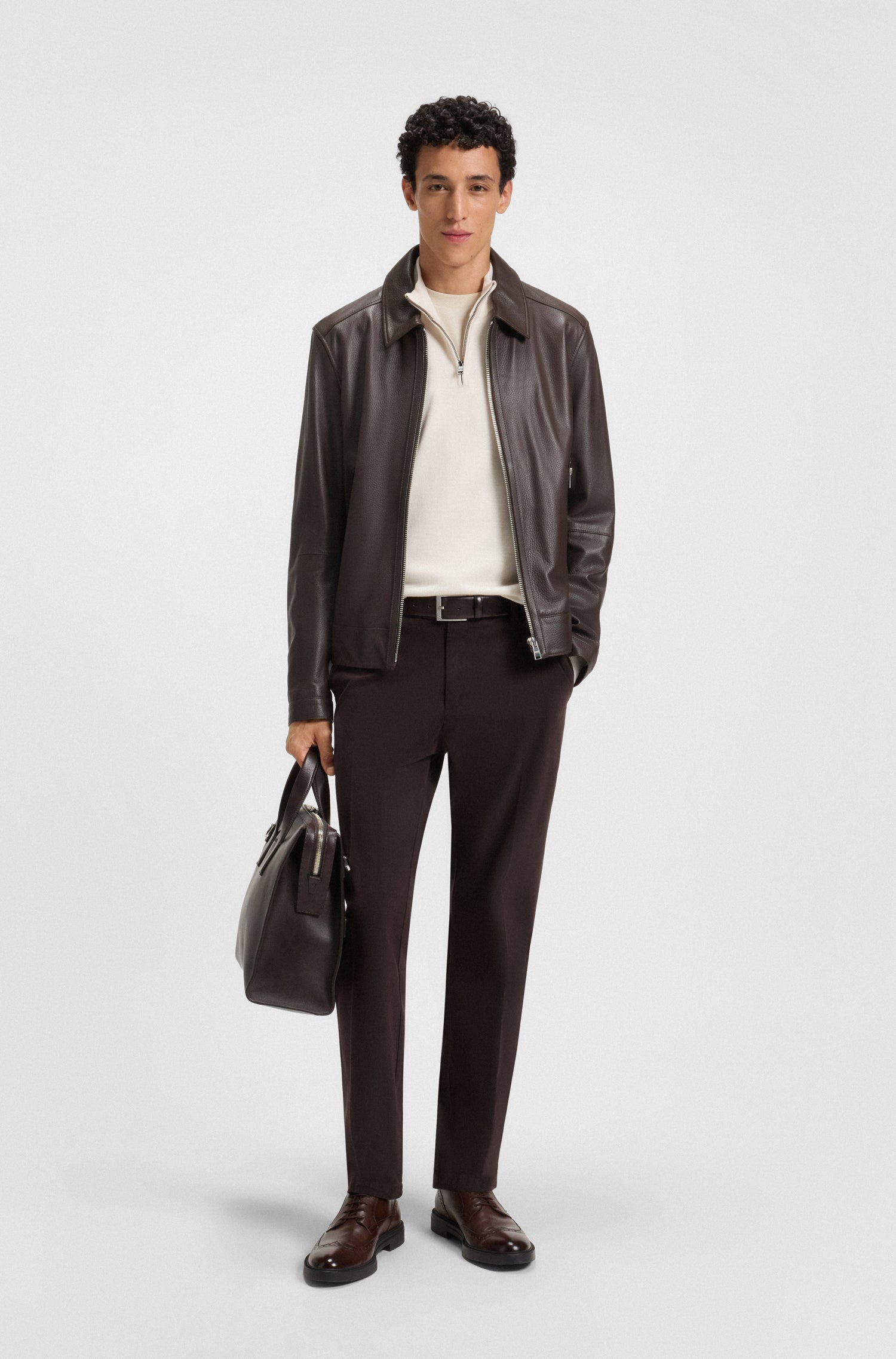 DARK BROWN // CASUAL TROUSERS H-KANE1