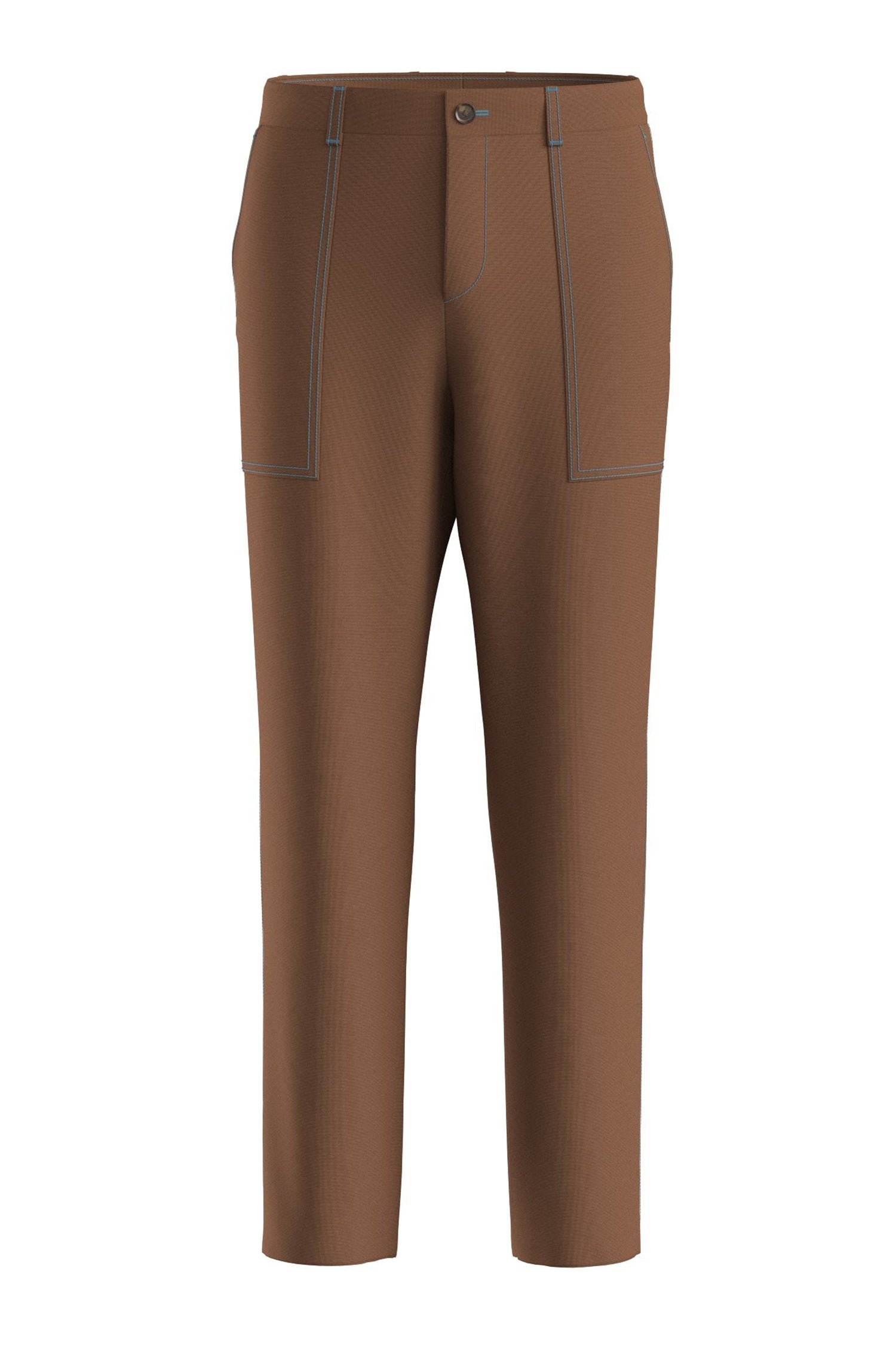 MEDIUM BROWN // FORMAL TROUSERS C-PITT-PATCH-253