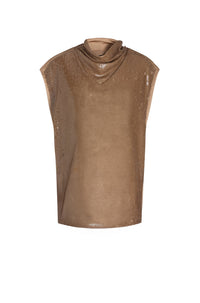 Top sans manches ornée de sequins - Medium Beige