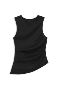 Sleeveless V-neck top - Black