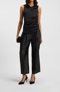 Sleeveless V-neck top - Black