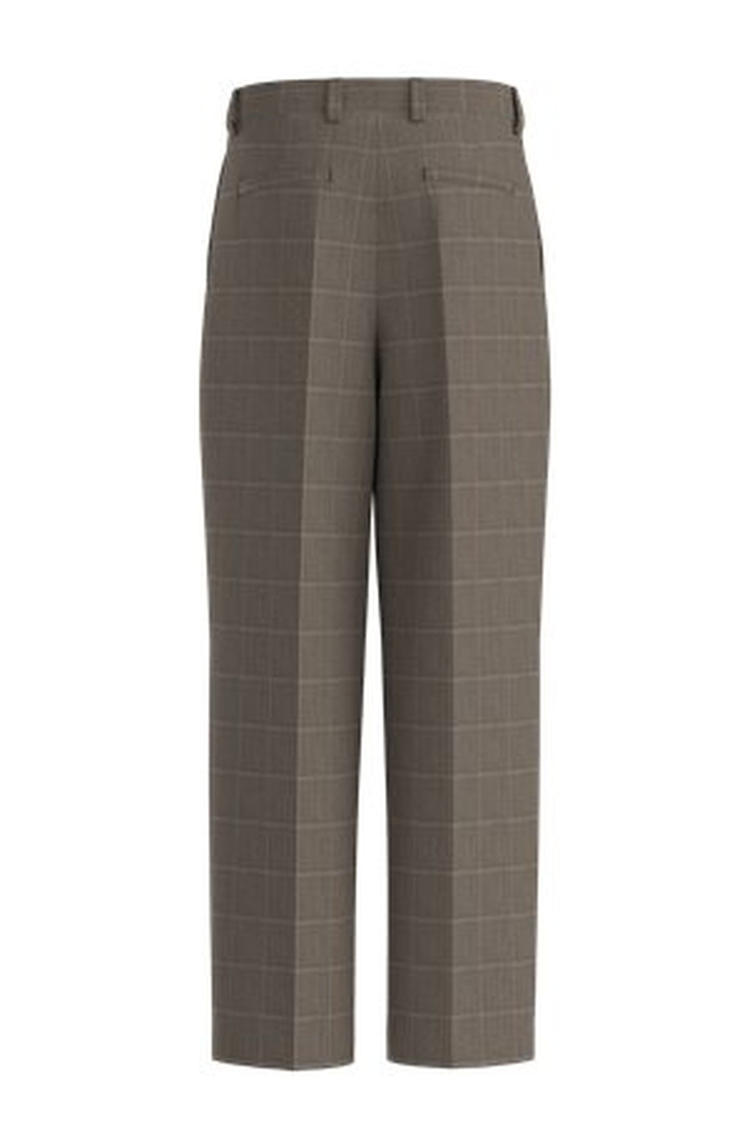 Pantalon de costume Fedix à carreaux en laine mélangée - Medium Beige