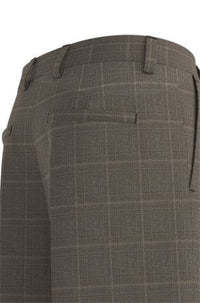 Pantalon de costume Fedix à carreaux en laine mélangée - Medium Beige