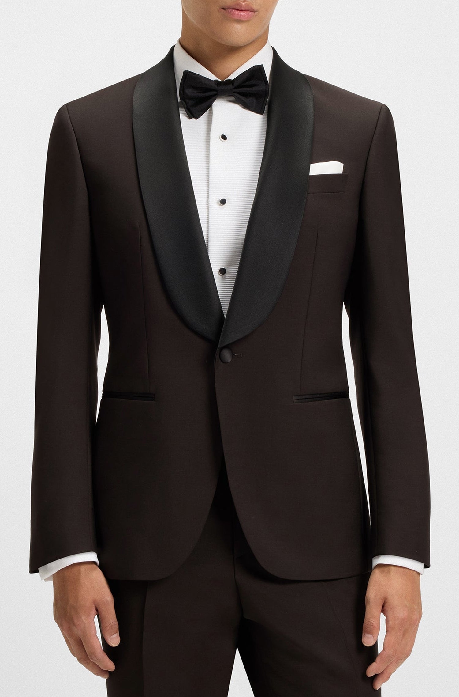 DARK BROWN // SUITS H-HUGE-2PCS-TUXS-254