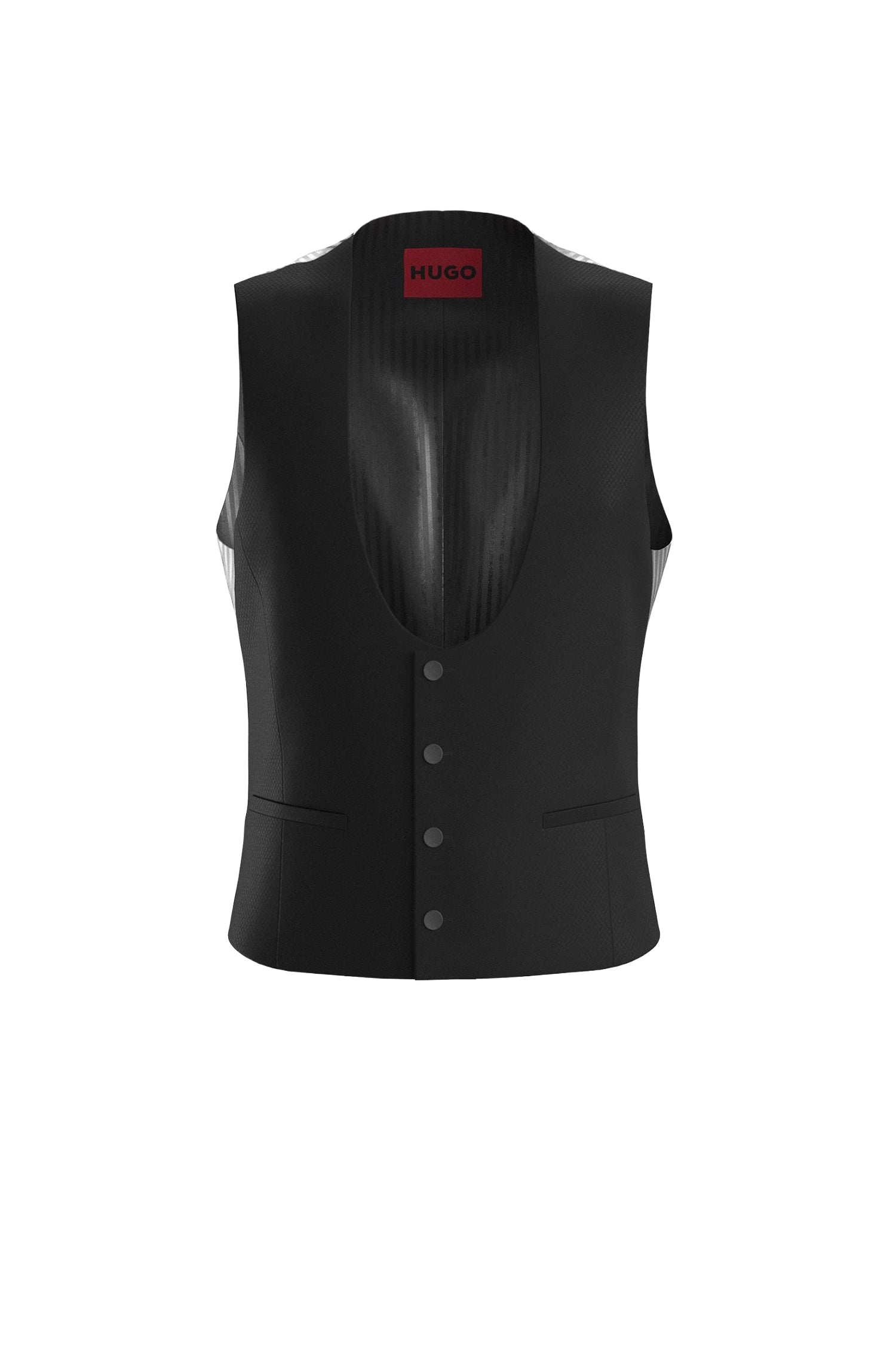 Wool-blend buttoned suit jacket - Black