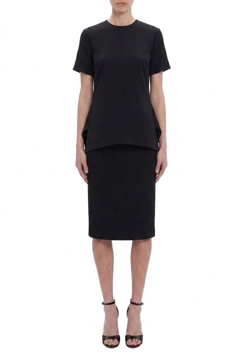 Short Sleeve Lightweight Stretch Top - Black