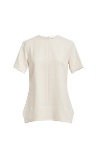 Short Sleeve Lightweight Stretch Top - Cream