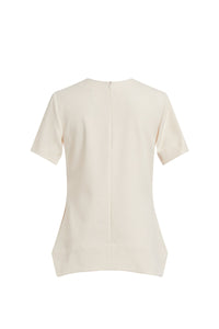 Short Sleeve Lightweight Stretch Top - Cream