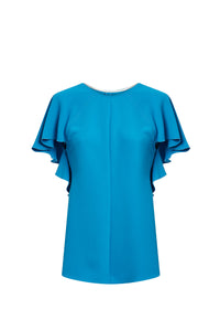 Drape Detail Cocktail Top - Primary Blue