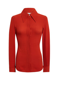 Fitted Blouse - Brick