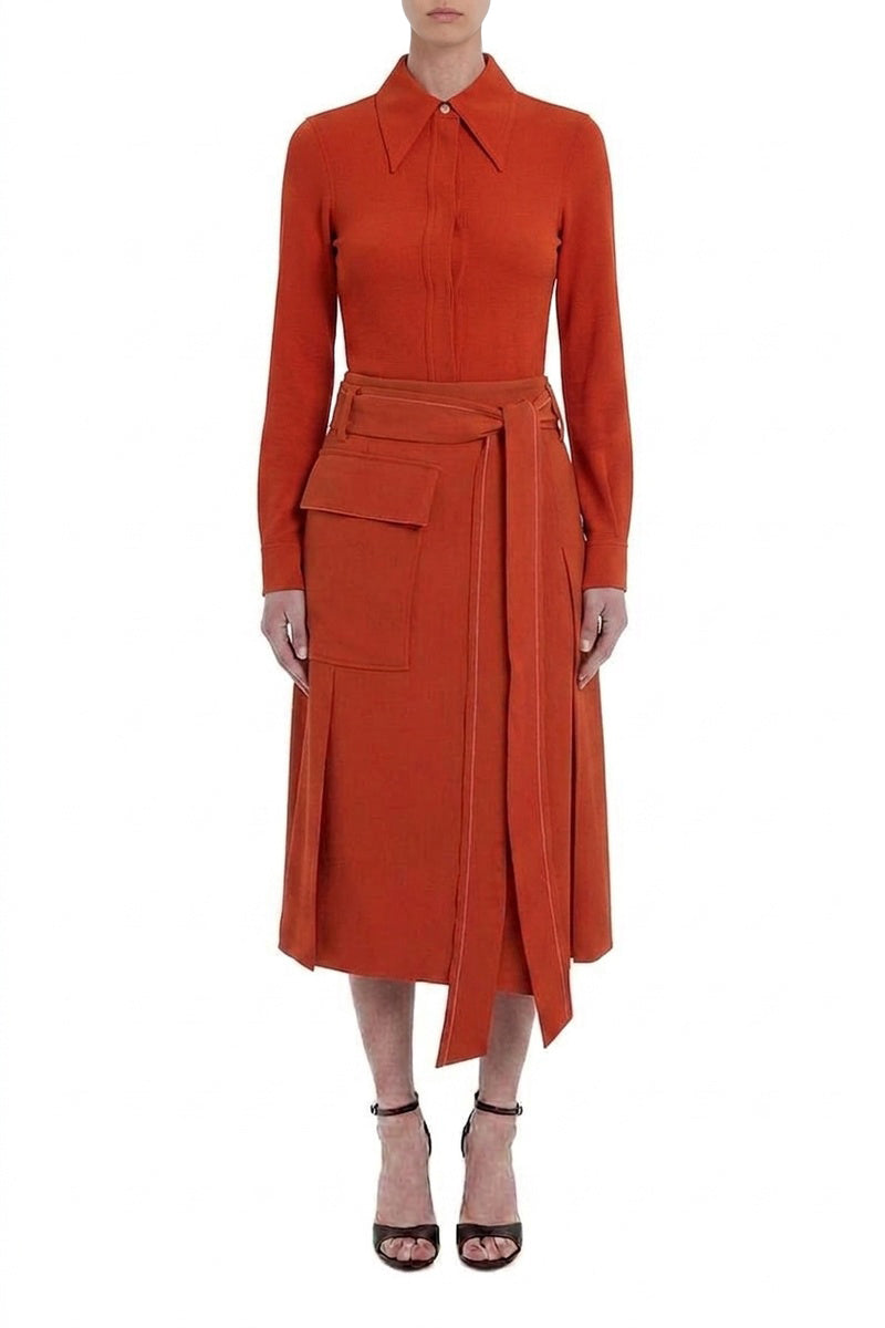Fitted Blouse - Brick