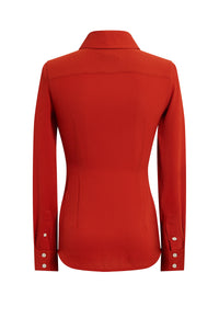 Fitted Blouse - Brick