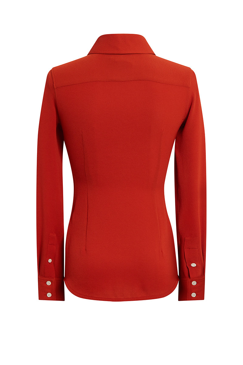 Fitted Blouse - Brick