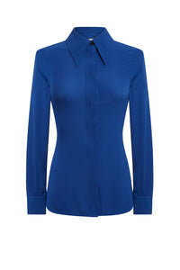 Fitted Blouse - Cobalt