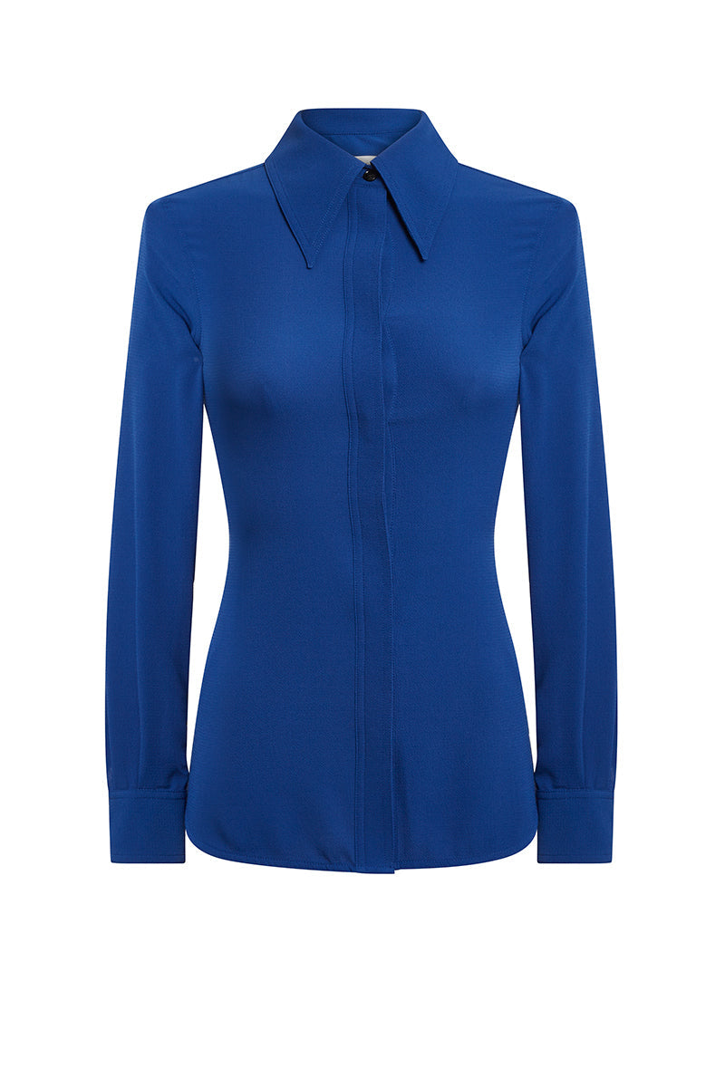 Fitted Blouse - Cobalt