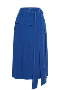 Trench Skirt - Cobalt