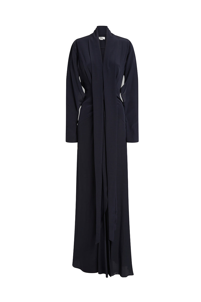 Tie Detail Gown - Navy