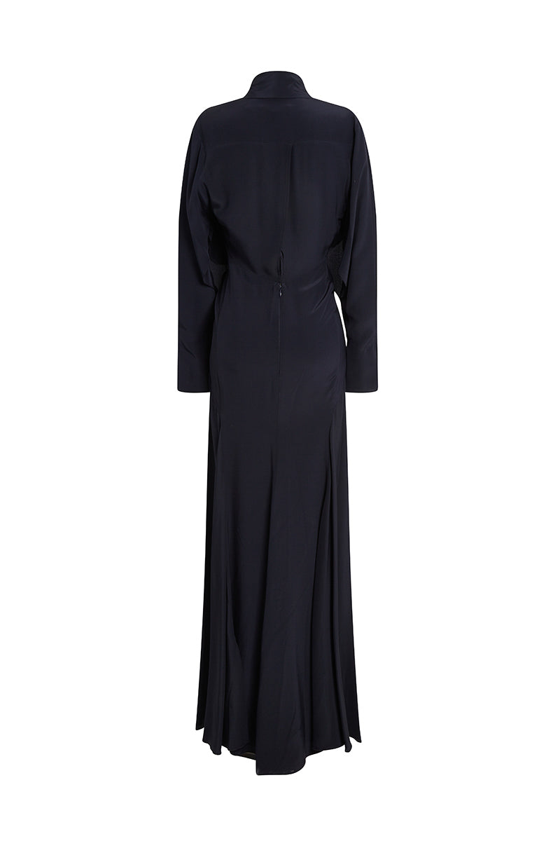 Tie Detail Gown - Navy
