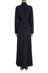 Tie Detail Gown - Navy