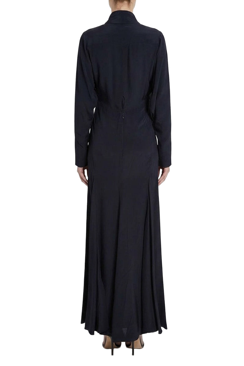 Tie Detail Gown - Navy