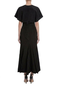 Drape Shoulder Dress - Black