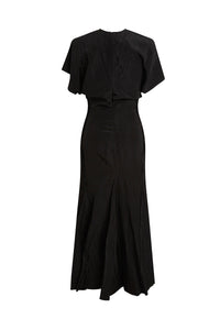 Drape Shoulder Dress - Black