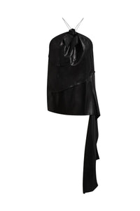 Gathered Halter Top - Black