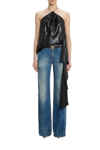 Gathered Halter Top - Black