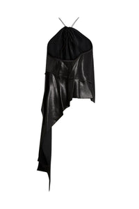 Gathered Halter Top - Black