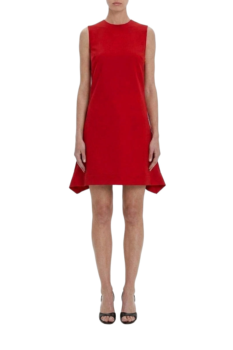 Flounce Hem Dress - Postbox Red