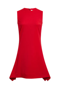 Flounce Hem Dress - Postbox Red