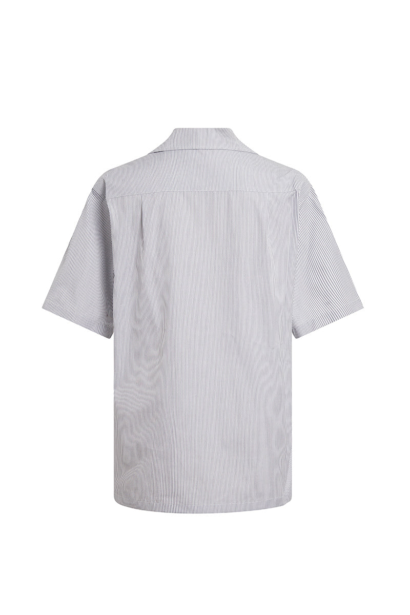 Short Sleeve Pyjama Shirt - White/Navy