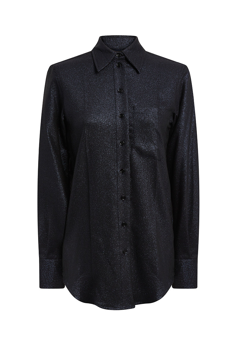 Pointed Collar Shirt - Navy/Black