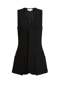Sleeveless Tailored Mini Dress - Black