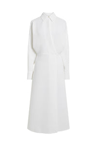 Wrap Front Dress - White