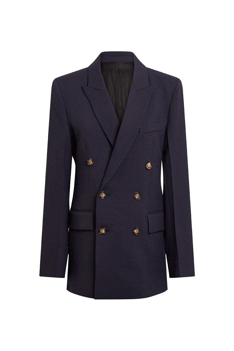 Slim Double Breasted Jacket - Midnight