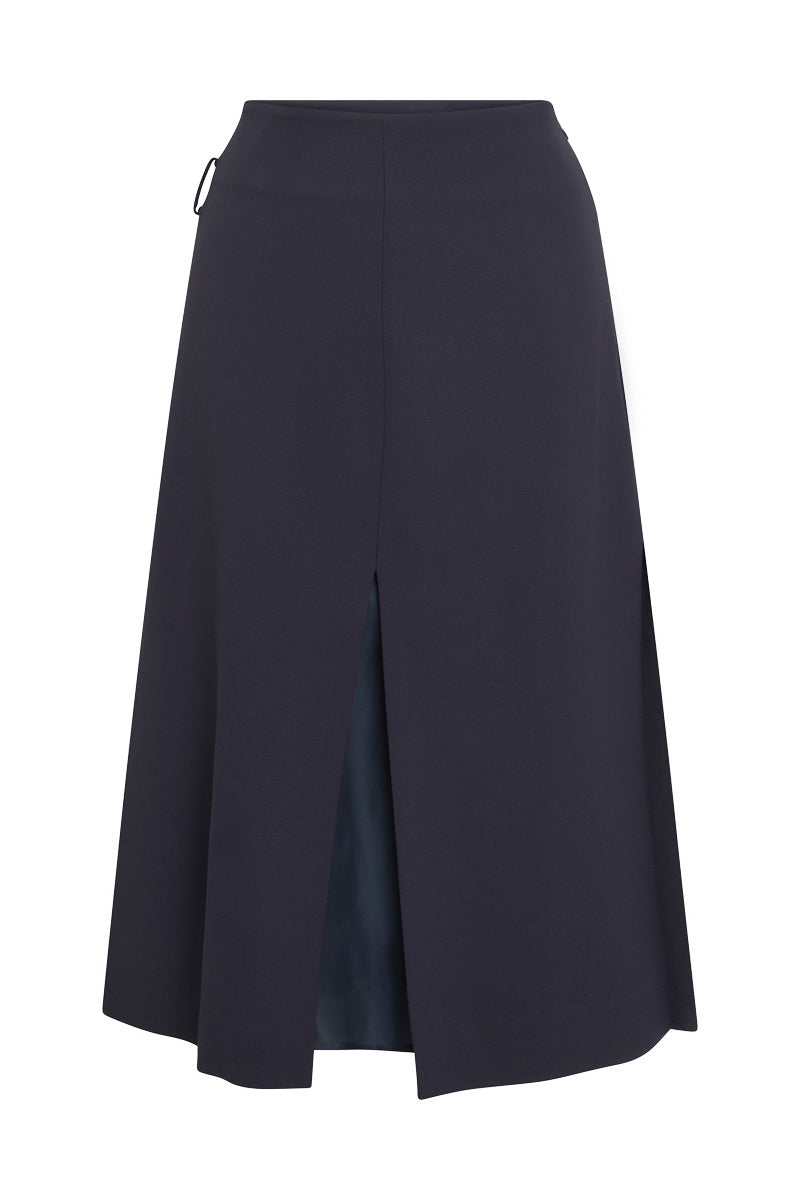 Double Layer Split Skirt - Midnight