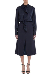 Double Layer Split Skirt - Midnight